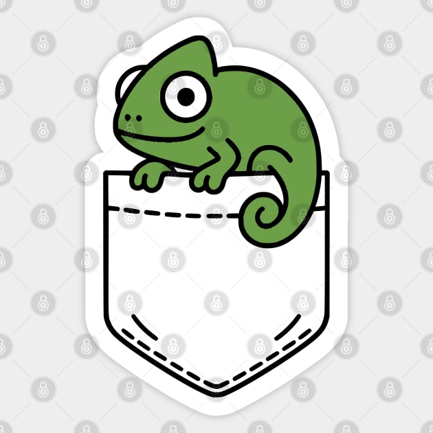 Funny Chameleon Pocket Pal Cute Colorful Chameleon Reptile Sticker by Yesteeyear